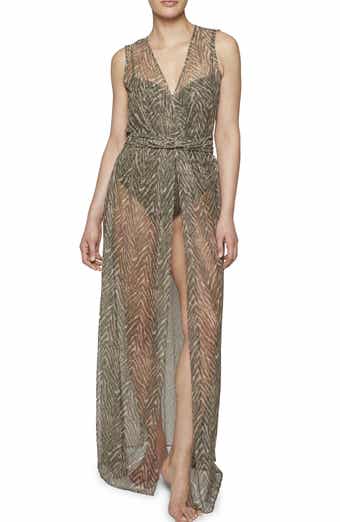 Sahana Metallic Sleeveless Cover-Up Dress