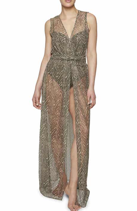 Sahana Metallic Sleeveless Cover-Up Dress