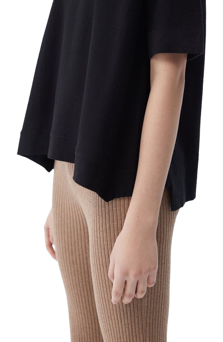 GOBI Mongolian Cashmere Box-Cut Cotton Silk Cashmere Blend T-Shirt, Alternate, color, Black