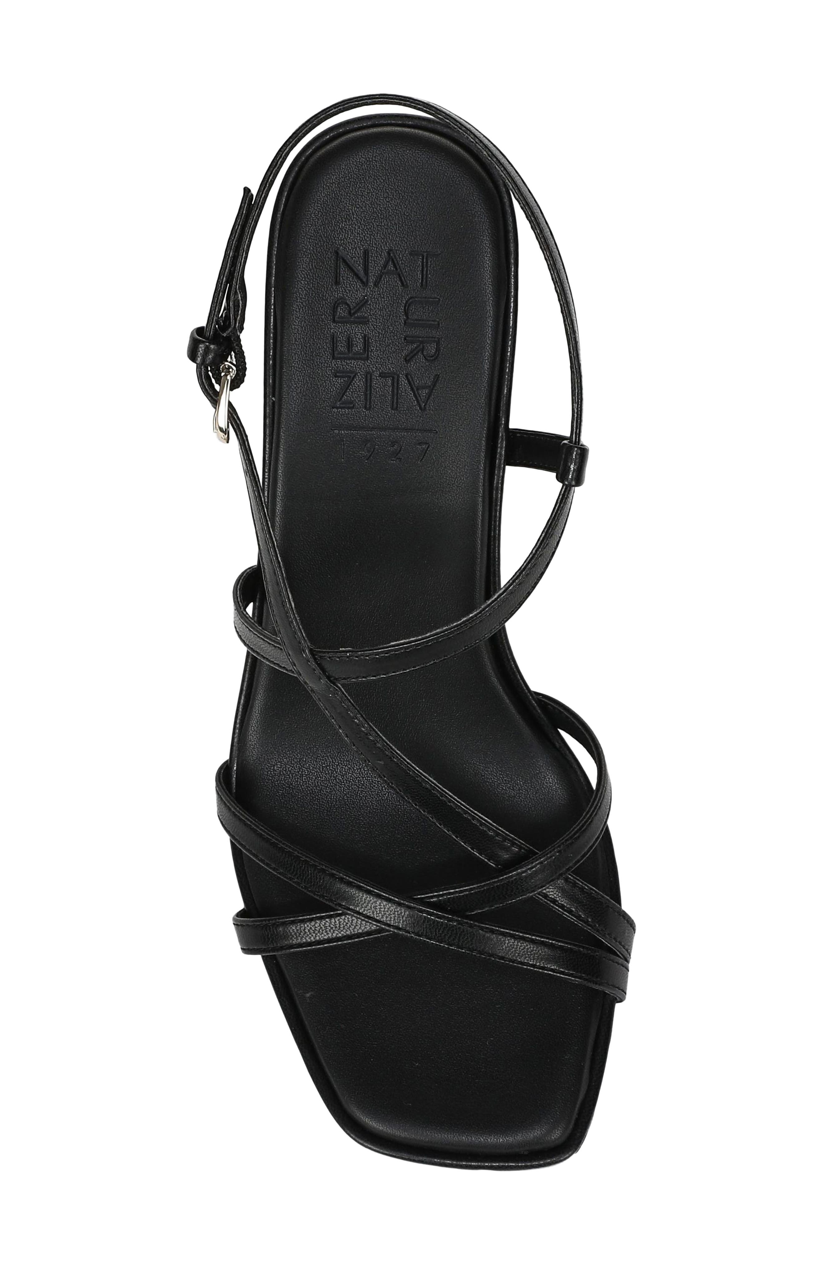 Sanza Strappy Sandal, Alternate, color, BLACK