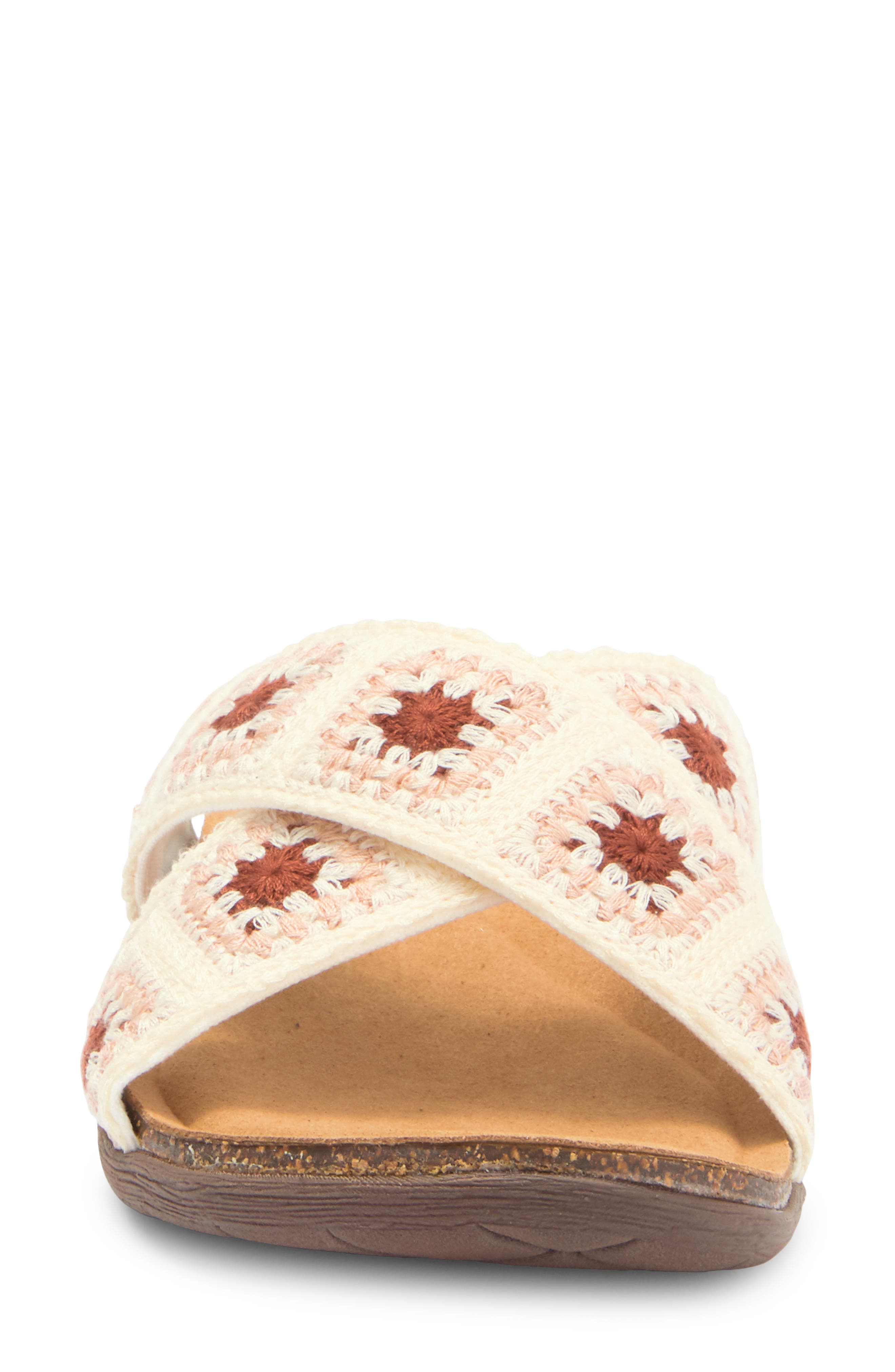 Mykos Leyla Sandal, Alternate, color, White Crochet