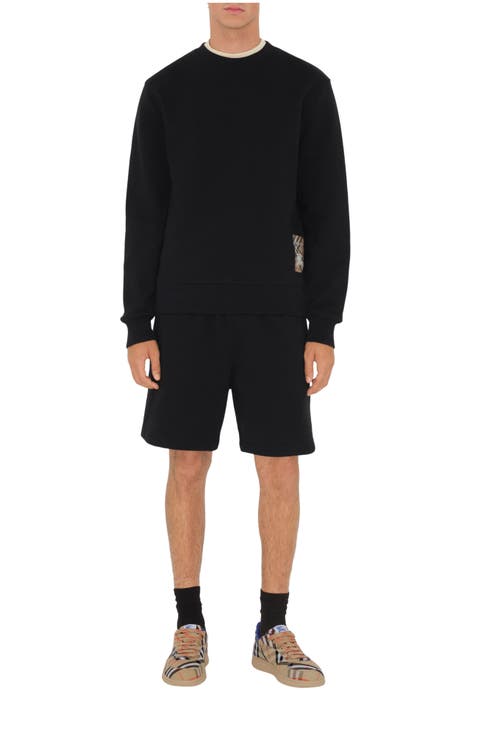 Check Label Cotton Shorts