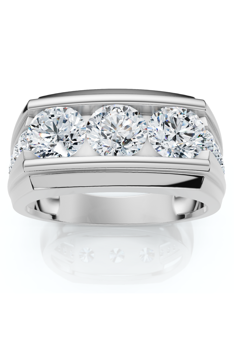 Men's 2Ct Diamond Accented Wedding Anniversary Ring 14k Gold Lab Grown FG/VS, Main, color, 14k White Gold
