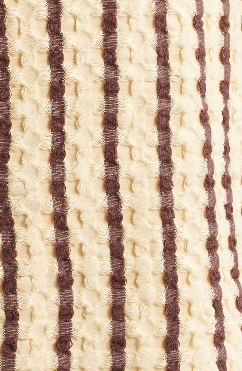 OAS Stripe Waffle Knit Camp Shirt, Alternate, color, Tart