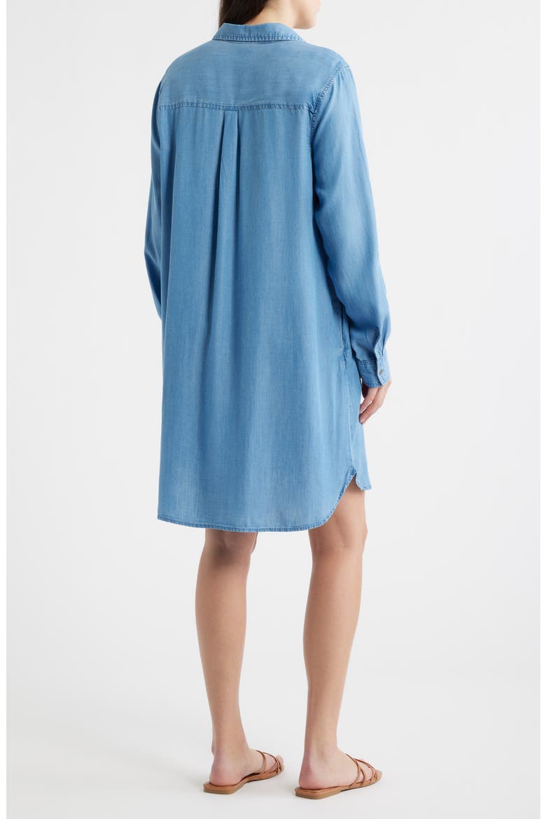 Emelia Long Sleeve Chambray Shift Dress, Alternate, color, MEDIUM WASH