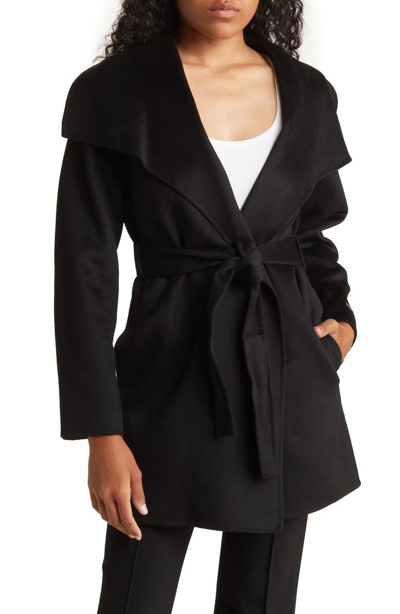 Tahari Ella Double Faced Wool Blend Coat, Main, color, 
