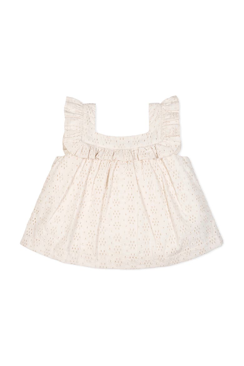 Kids' Organic Eyelet Tank and Short Set, Alternate, color, Natural Eyelet