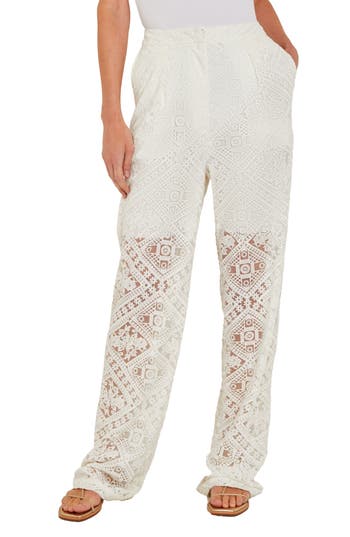 Misook Lace Straight Leg Pants in White at Nordstrom Rack, Size Xx-Small