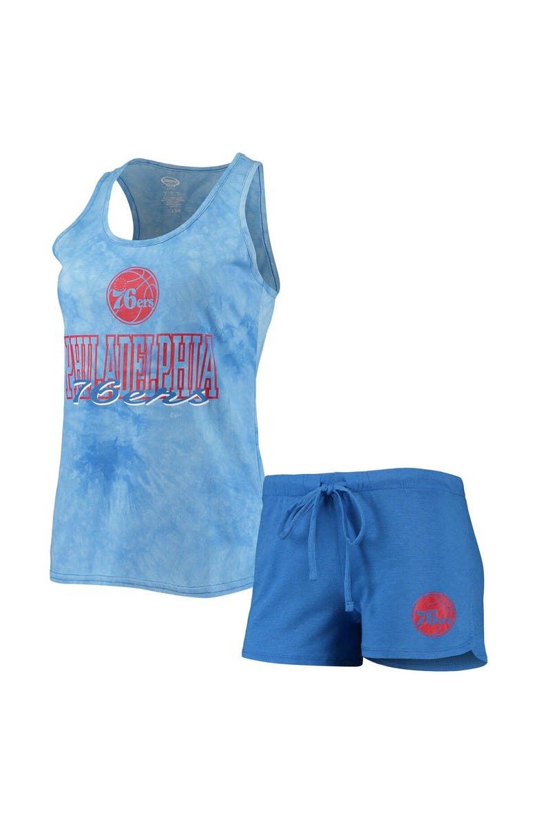 CONCEPTS SPORT Women's Concepts Sport Royal Philadelphia 76ers Billboard Racerback Tank Top & Shorts Sleep Set, Main, color, Royal