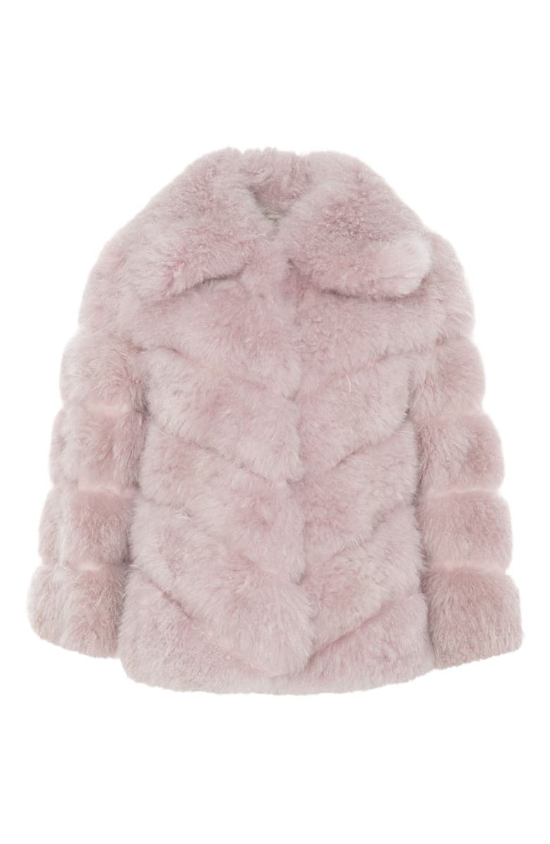 GORSKI Genuine Shearling Diagonal Jacket, Alternate, color, Light Pink