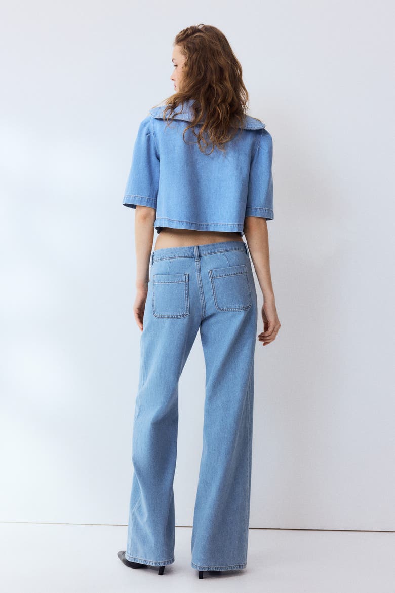 Wide-leg Regular Waist Jeans, Alternate, color, Light denim blue