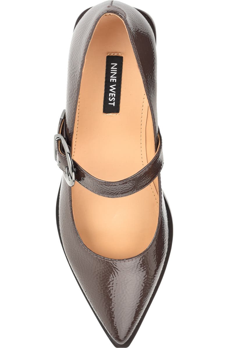 Nine West Katrel Mary Jane Flat, Alternate, color, Dark Brown