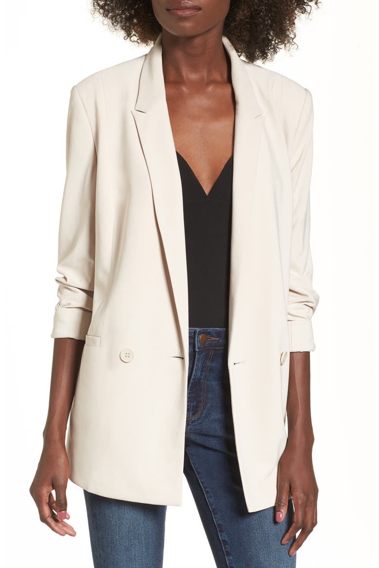 Oversize Blazer, Main, color, BEIGE MORN