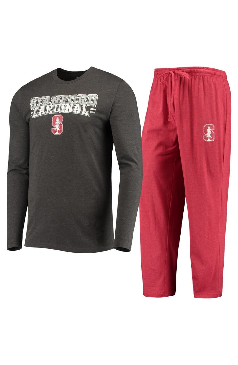 CONCEPTS SPORT Men's Concepts Sport Cardinal/Heathered Charcoal Stanford Cardinal Meter Long Sleeve T-Shirt & Pants Sleep Set, Main, color, Cardinal