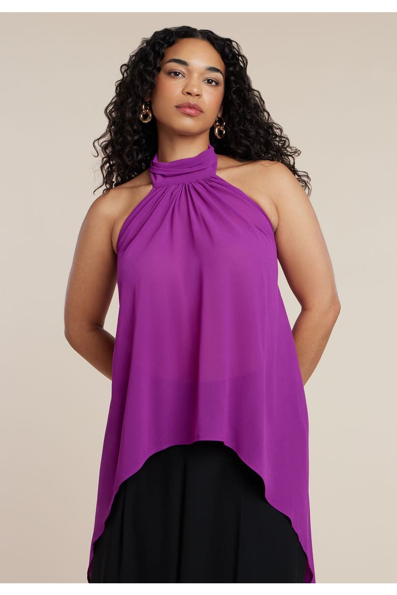 High Low Halter Top, Alternate, color, DARK PURPLE