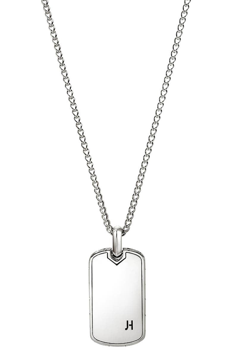 John Hardy Tag Necklace, Sterling Silver, Enamel, Alternate, color, 