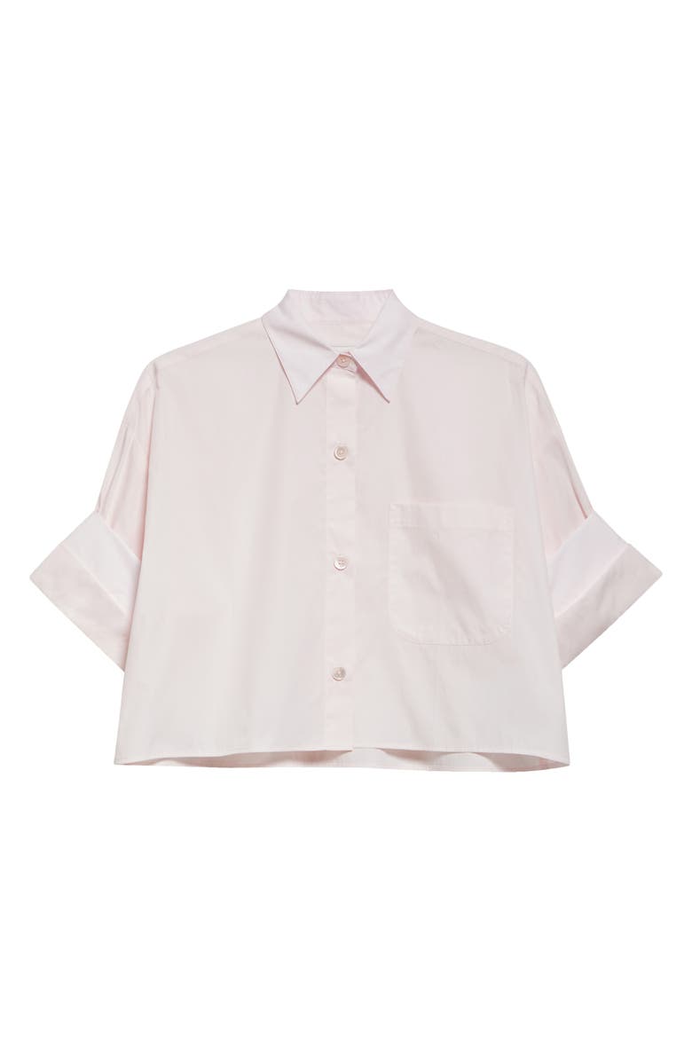 TWP Next Ex Cotton Crop Button-Up Shirt, Alternate, color, Pale Pink