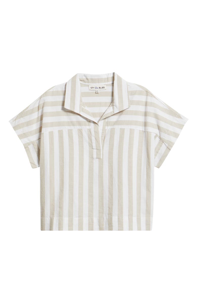 CITY BLUES Relaxed Stripe Shirt, Alternate, color, Sand