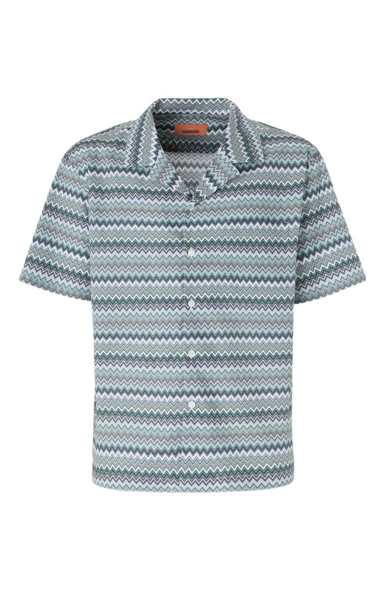 Missoni Zig Zag Cotton Poplin Bowling Shirt With Breast Pocket, Alternate, color, 