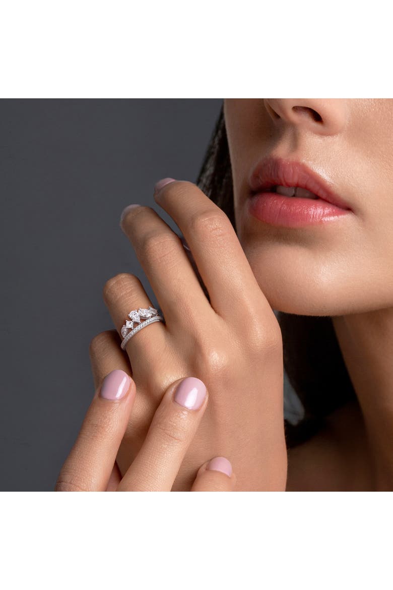 4/5 CTW Lab Grown Diamond Crown Ring in 14k, Alternate, color, White Gold