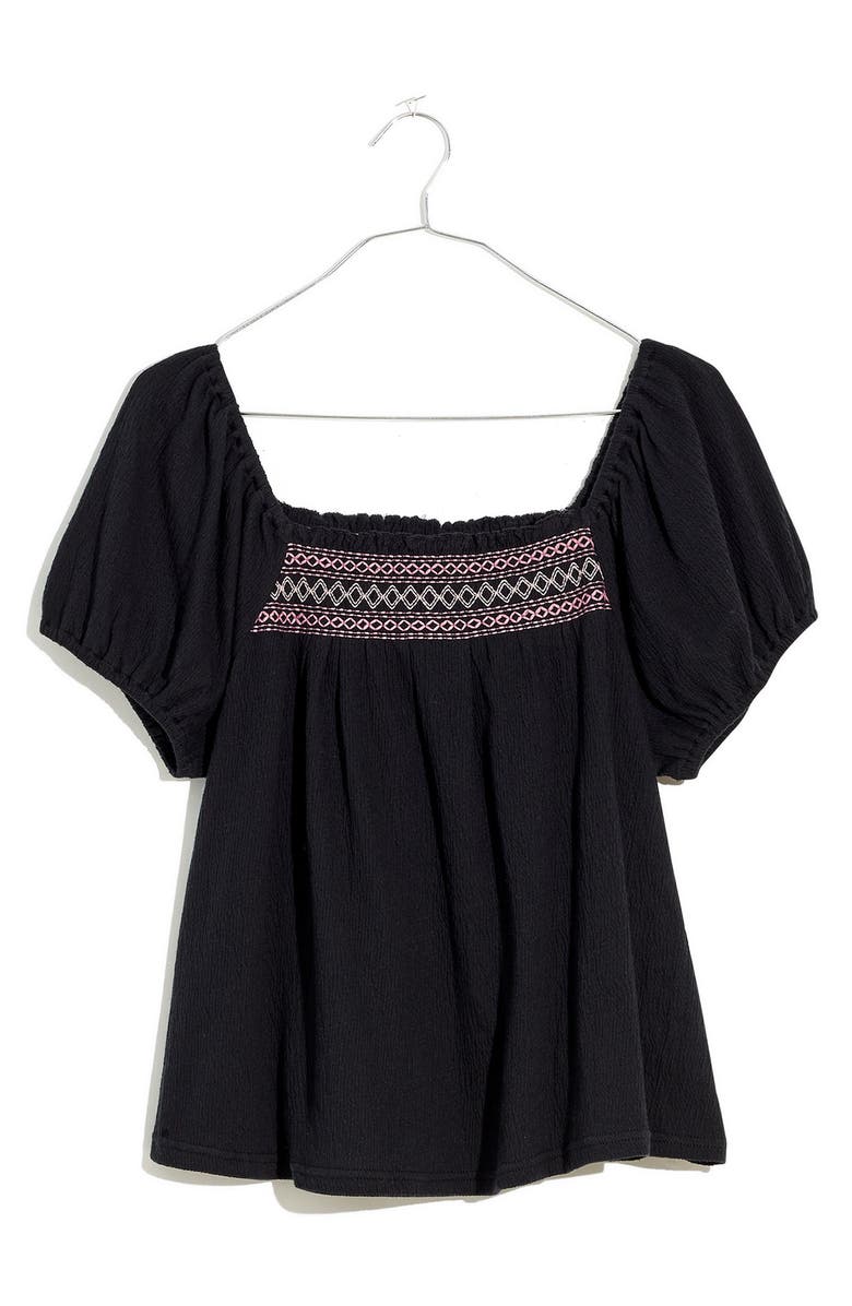 Madewell Embroidered Square Neck Top, Alternate, color, 