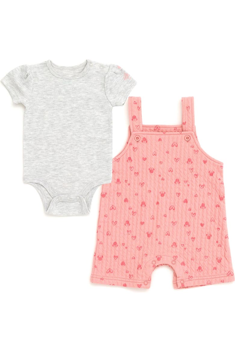 Minnie Mouse 2-Piece Bodysuit and Shortall Set, Main, color, Minnie Mouse Oatmeal