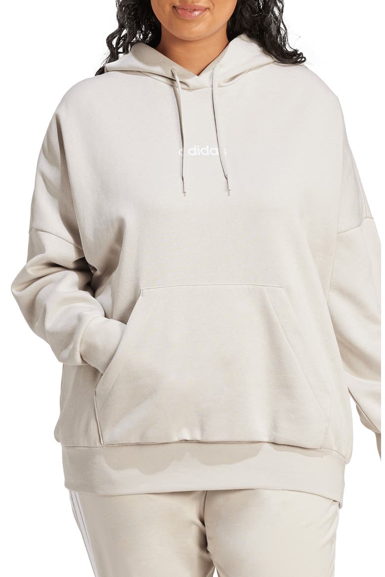Fleece Hoodie, Main, color, WONDER ALUMINA/WHITE