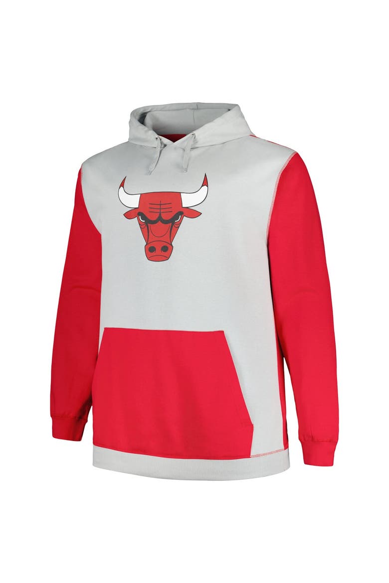 Men's Fanatics Branded  Red/Silver Chicago Bulls Big & Tall Primary Arctic Pullover Hoodie, Alternate, color, Red