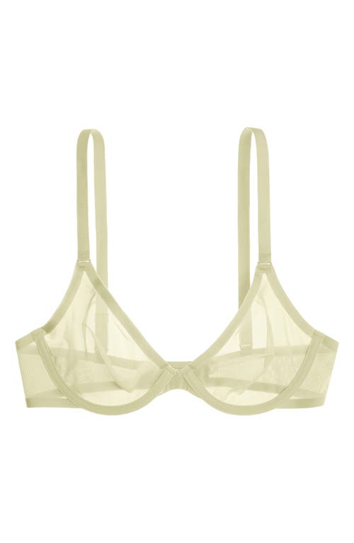 Cuup The Plunge Underwire Sheer Mesh Bra In Meadow