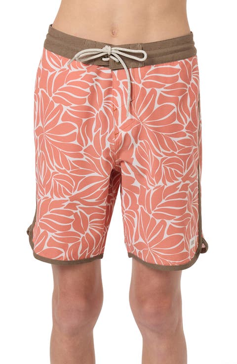 Kids' Cruzer Stripe Scallop Board Shorts (Big Kid)