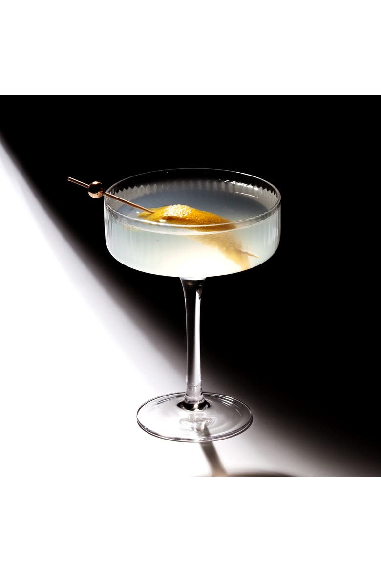 Clear Ribbed Martini Coupe Glass 9.5oz - Set of 6, Alternate, color, Clear