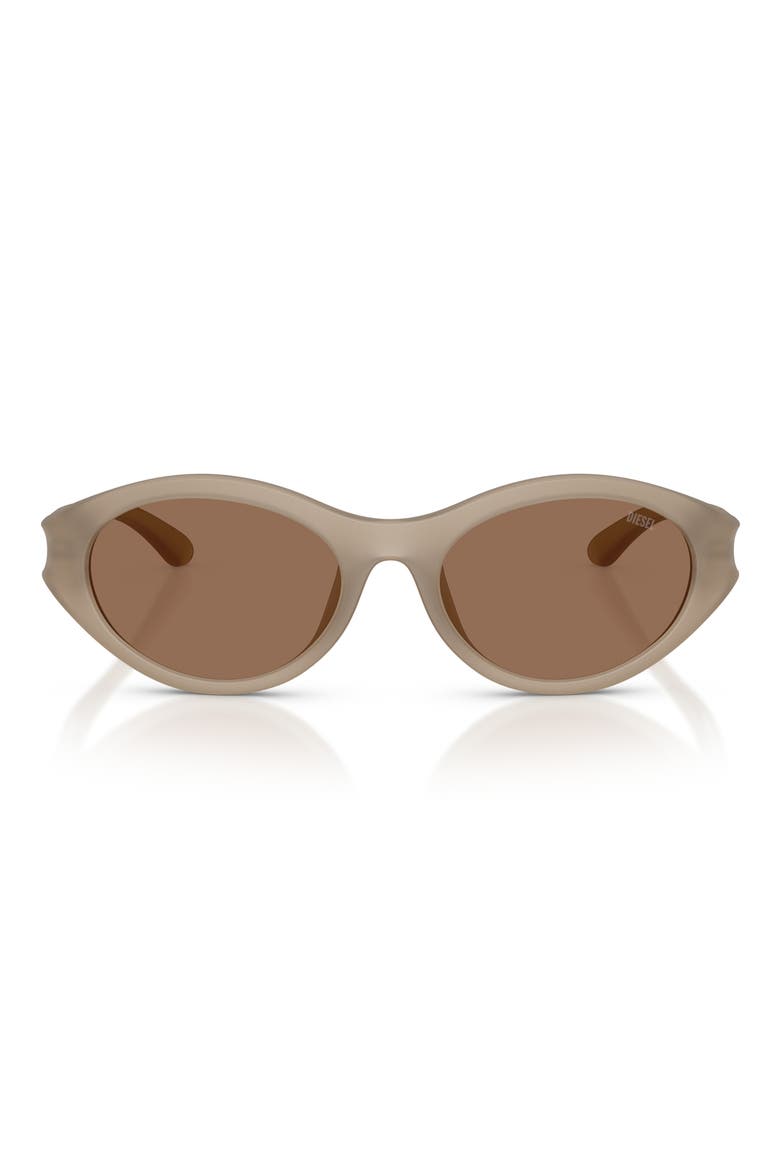 53mm Oval Sunglasses, Main, color, OPAL TRANSPAR GREY/ DARK BROWN