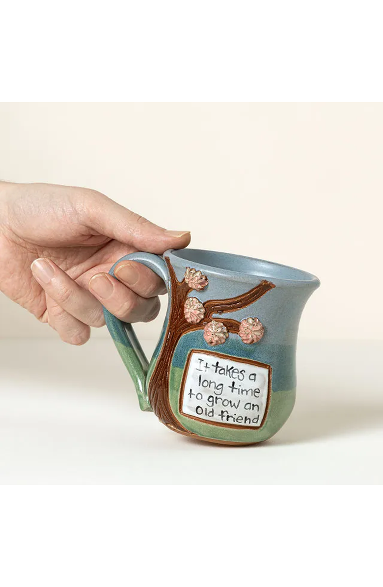 Uncommon Goods Old Friends Mug by MudWorks Pottery, Alternate, color, Multi