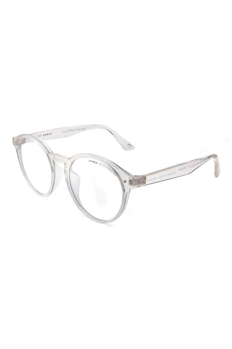 Kestenberg Ludlow 50mm Round Blue Light Blocking Glasses, Alternate, color, CRYSTAL CLEAR/ CLEAR