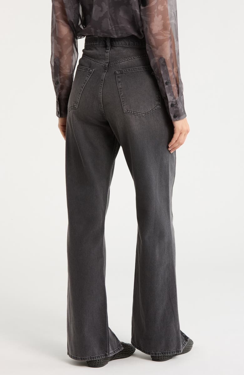 rag & bone Shannon High Waist Split Jeans, Alternate, color, Washed Black