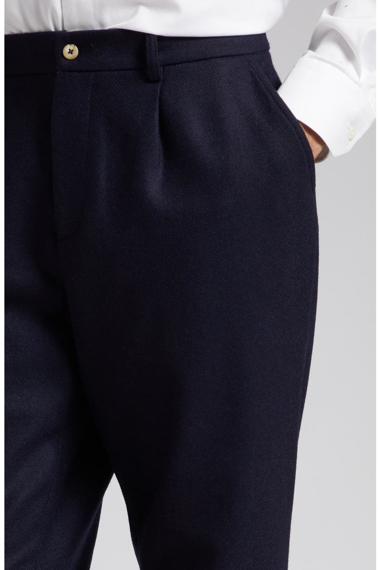 Pleated Wool Pants, Alternate, color, NAVY
