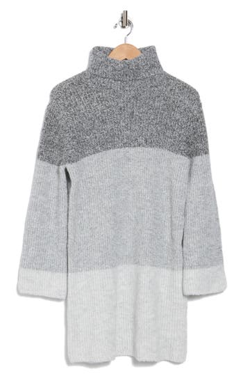 STEVE MADDEN STEVE MADDEN COLORBLOCK LONG SLEEVE TURTLENECK SWEATER DRESS
