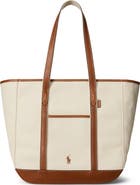 Polo Ralph Lauren Medium Canvas & Leather Tote