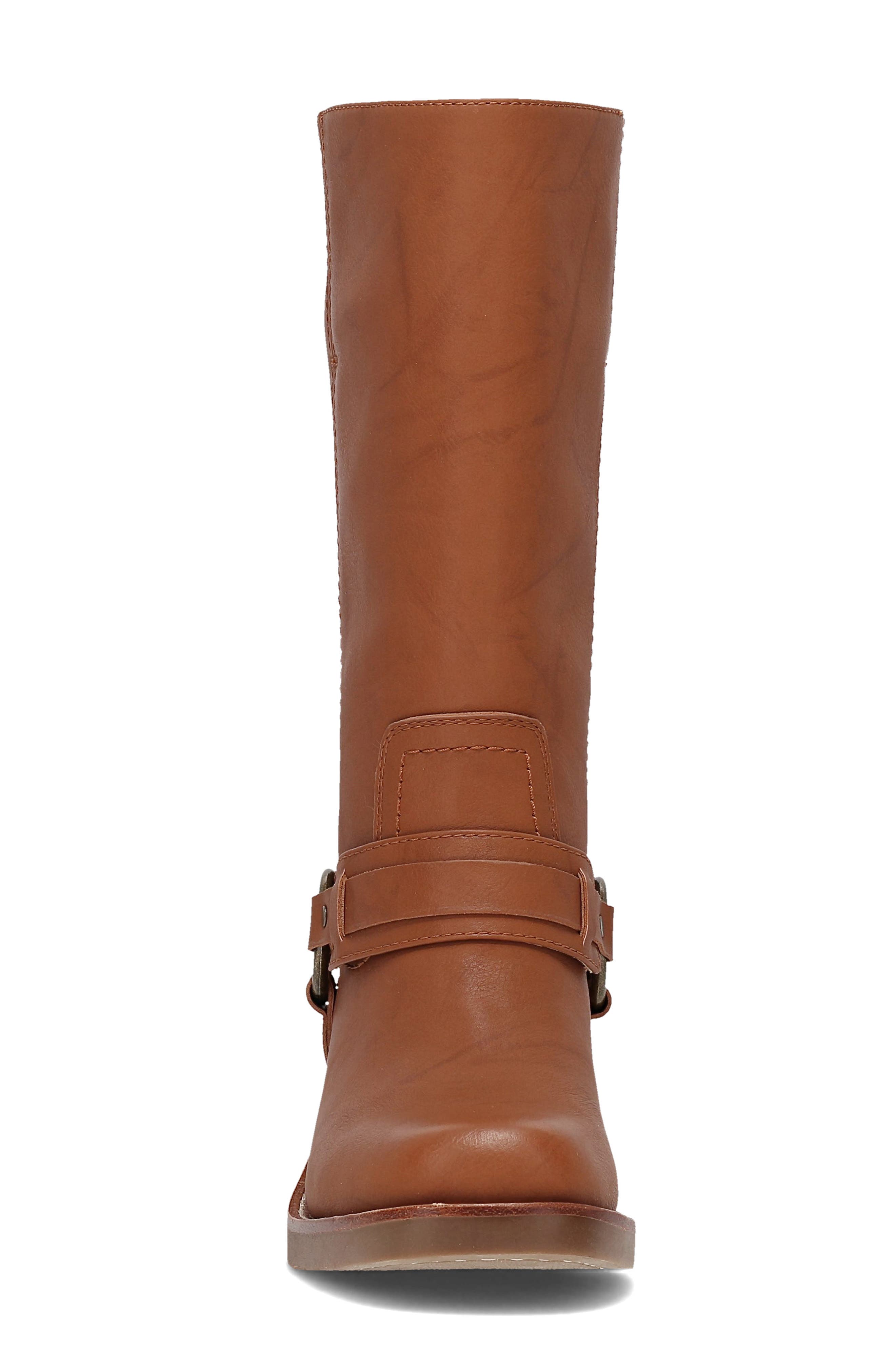 Miranda Harness Faux Leather Boot, Alternate, color, SADDLE