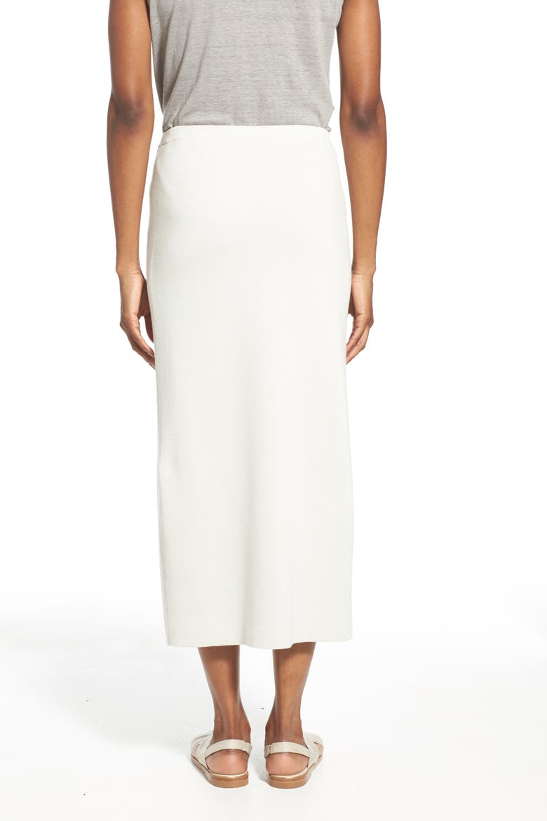 Silk & Cotton Interlock Knit Pencil Skirt, Alternate, color, BONE