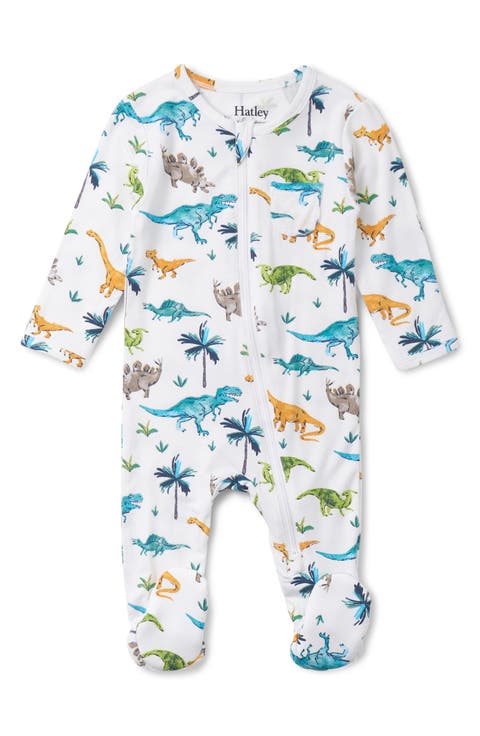 Prehistoric Dino Jersey Zip Footie (Baby)