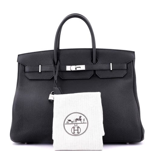 Pre-owned Hermes Hermes Birkin Handbag Black Togo With Palladium Hardware 40 In Black