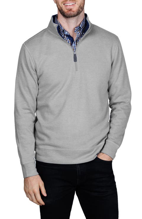 French Rib Quarter Zip Sweater