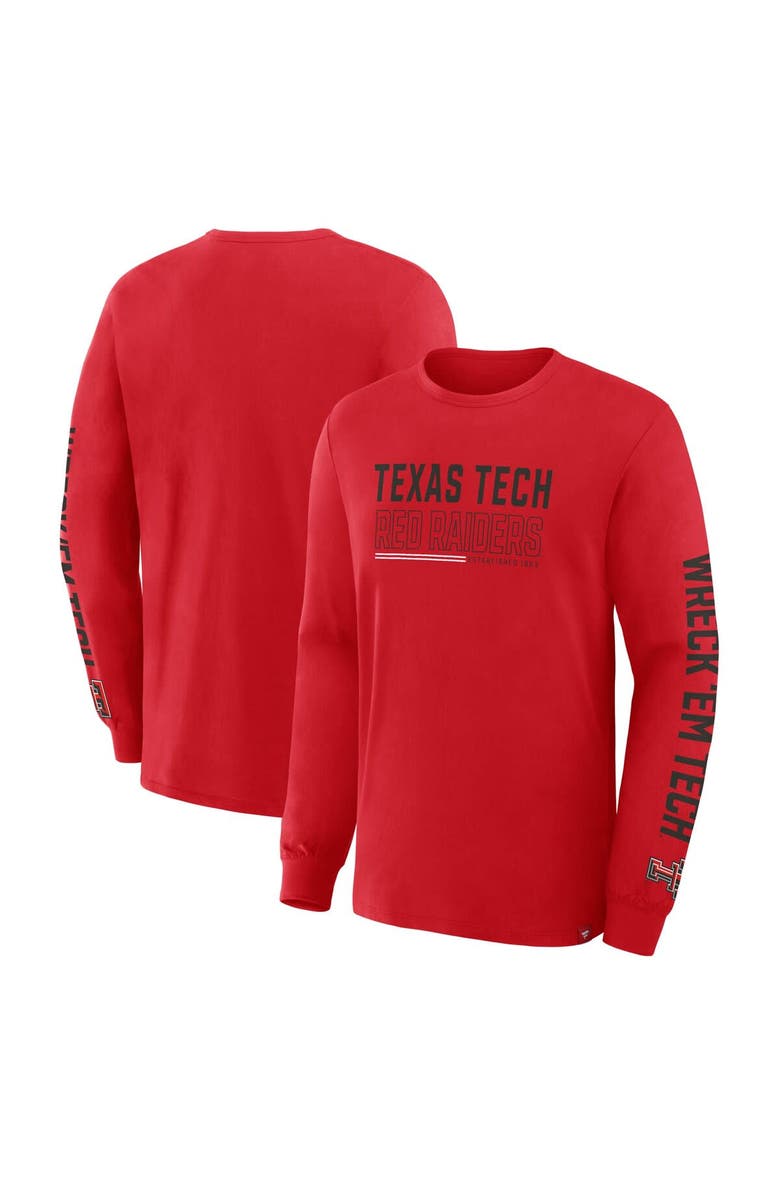 FANATICS Men's Fanatics Red Texas Tech Red Raiders Quad Fuel The Fire Long Sleeve T-Shirt, Alternate, color, Red