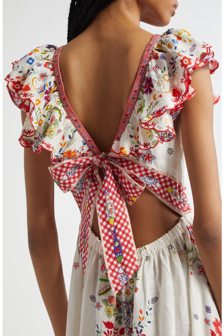 Tiered Ruffle Linen Maxi Dress, Alternate, color, FAITH LUCK JUSTICE
