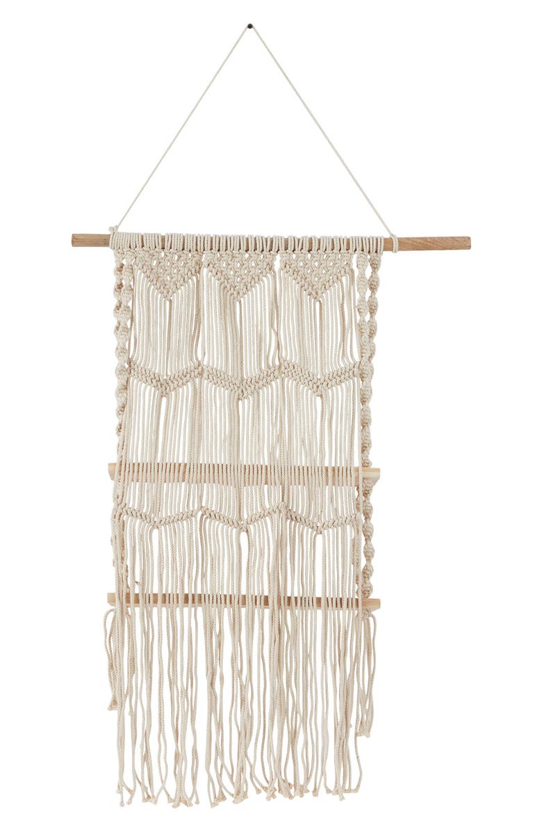 Novogratz Macramé Hanging Wall Shelf, Alternate, color,