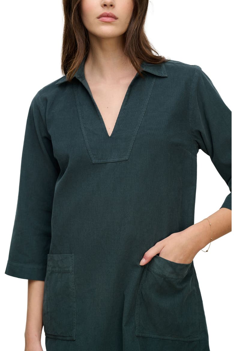 Elke Corduroy Shift Dress, Alternate, color, MALLARD BU