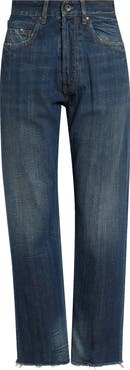 Maison Margiela Distressed Raw Hem Straight Leg Jeans