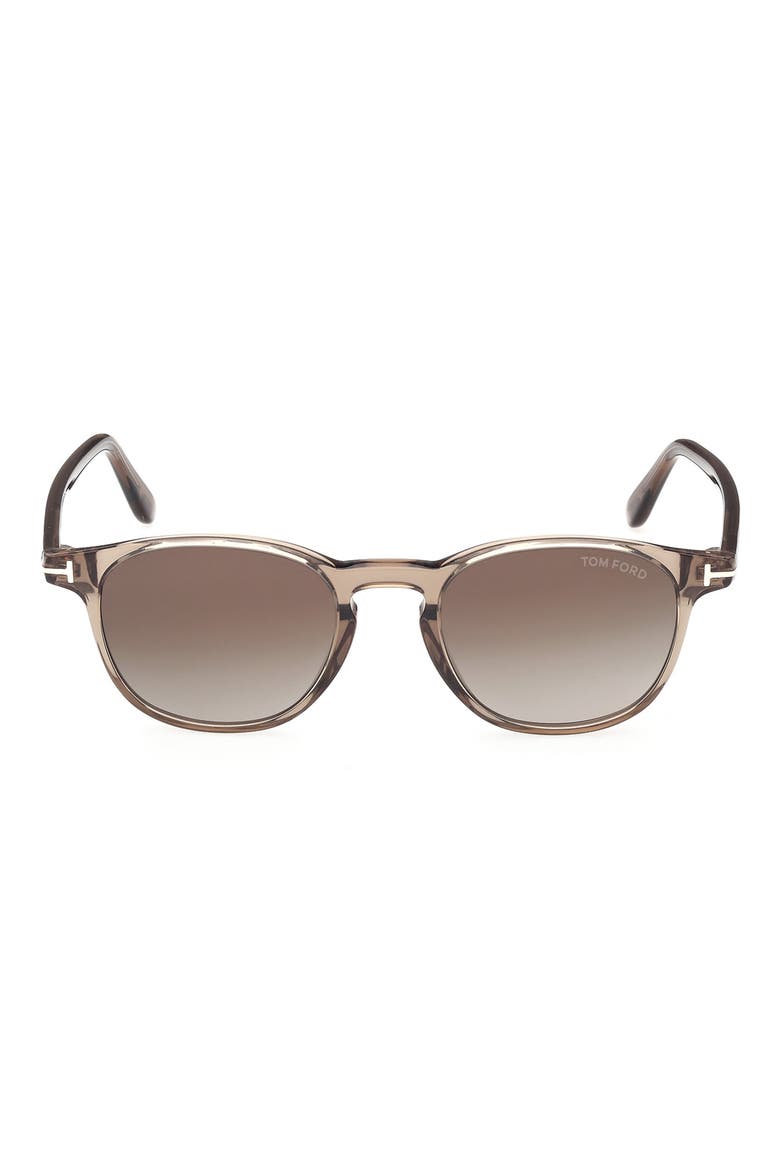 Holt 50mm Gradient Round Sunglasses, Main, color, BEIGE / SMOKE / GREEN LENS