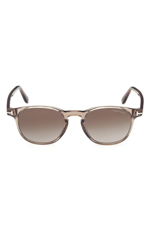 Holt 50mm Gradient Round Sunglasses